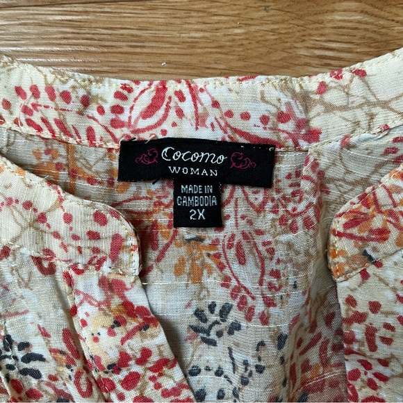 2X floral blouse beautiful top - Picture 11 of 11